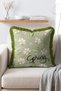 Spring Themed Fringed Throw Pillow Cover with Spring Written and Magnolia Flower Motif - 3