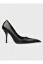 Women's Summer 11cm Thin Closed Heel Shoes - 574 0900 - Black Matte Opening