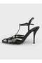 Women's Summer 11cm Thin Open Heeled Shoes - 574 0705 - Black Patent Leather - 3