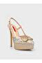 Women's summer 15cm thin closed heel shoe - 574 60 - beige satin - 2