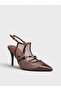 Women's Summer 9cm Thin Open Heeled Shoes - 574 8126 - Brown Patent Leather Mesh - 2