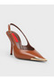 Women's Summer 11cm Thin Open Heeled Shoes - 574 0637 - Tan Matte Open Heeled - 2