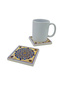 Geometric Pattern Printed Natural Stone Coaster 10X10 Kd-22 - 2