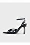 Women's summer 11cm thin open heel shoes - 574 0127 - navy patent leather - 3
