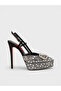 Women's summer 15cm thin closed heel shoe - 574 60 - black satin