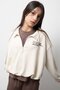 Brown Girls' Zippered Cardigan with Lettering Print and Wide-Legged Trousers 3-Piece Set 24835 - 5
