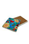 Red Bird and Flowers Printed Natural Stone Coaster 10X10 1G-Bird1