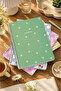 A4 Spiral Cardboard Cover Set of 4, 2 Squares, 2 Lines, Timetable and Lesson Plan Note School Notebook - Yellow Green - 4