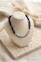 Handmade Onyx Broken Stone and Metal Apparatus Detailed Special Design Necklace