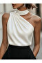 Sofia Asymmetric Satin Blouse - 3