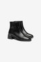 Black Shiny Gold Detailed Zippered Boots