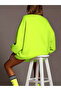 Women's Neon Yellow Mini Sweat Dress - 3