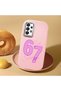 Samsung Galaxy A33 Compatible Number Six Seven Written Pattern Shock Absorbing Camera Protected Pink Silicone Case - 2