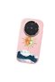 Vivo X300 Compatible Retro Style Sun Moon Sea Wave Pattern Shock Absorbing Camera Protected Pink Silicone Case - 3