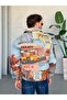 Road Trip Patterned Premium Woven Lined Coat Jacket - 7