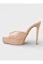 Women's summer 15cm stiletto heel mules - 574 96 - nude patent leather - 3