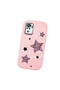 Redmi Note 10 4G/Note 10S Compatible Leopard Pattern Stars Pattern Shock Absorbing Pink Silicone Case with Camera Protection - 4