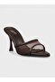Women's Summer 8cm Thin Heeled Slippers - 230 3162 - Brown Mesh - 2
