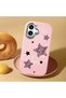 حافظة سيليكون وردية متوافقة مع هاتف iPhone 17 بنمط النجوم ونمط الفهد، مع حماية للكاميرا وامتصاص الصدمات - 2