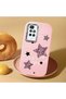 Redmi 10 4g Compatible Leopard Pattern Stars Pattern Shock Absorbing Pink Silicone Case with Camera Protection - 2