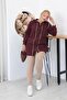 Plus Size Hooded Modal Fabric Cardigan with Piping Detail - 4