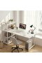 Study Desk Table for Home Office，Bookshelf Storage Computer Desk - 3