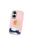 Poco X7 Pro Compatible Retro Style Sun Moon Sea Wave Pattern Shock-Absorbing Camera Protected Pink Silicone Case - 3