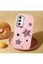 Samsung Galaxy A54 Compatible Leopard Pattern Stars Pattern Shock Absorbing Pink Silicone Case with Camera Protection - 2