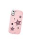 iPhone XS Max Compatible Leopard Pattern Stars Pattern Shock Absorbing Pink Silicone Case with Camera Protection - 3