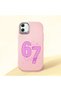 Samsung Galaxy A05 Compatible Number Six Seven Written Pattern Shock Absorbing Camera Protected Pink Silicone Case