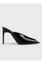 Women's summer 11cm stiletto heel mule - 574 0129 - black shiny crinkled