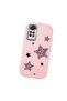 Redmi Note 11/Note 11S Compatible Leopard Pattern Stars Pattern Shock Absorbing Camera Protected Pink Silicone Case - 4