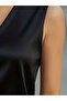 Women's Asymmetrical V-Neck Sleeveless Satin Blouse - 2