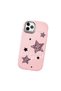 iPhone 11 Pro Max Compatible Leopard Pattern Stars Pattern Shock Absorbing Pink Silicone Case with Camera Protection - 3