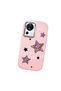Mi 13 Lite Compatible Leopard Pattern Stars Pattern Shock-Absorbent Camera Protected Pink Silicone Case - 3