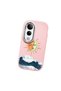 Pink Silicone Case for Vivo V50 Lite 4G/5G Compatible Retro Style Sun Moon Sea Wave Pattern Shock Absorbing Camera Protected - 3