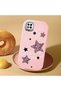 Redmi 9C/10A Compatible Leopard Pattern Stars Pattern Shock Absorbing Camera Protected Pink Silicone Case - 2