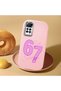 Redmi Note 12 Pro 4g Compatible Number Six Seven Written Pattern Shock Absorbing Camera Protected Pink Silicone Case - 2