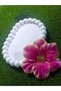 Bbatelier Handmade White Bubble Jewelry Tray and Fuchsia Hibiscus Flower Clasp Gift - Decorative Oval Stone Powder Jewelry Organizer and Presentation Holder