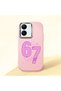 Vivo Y36 4G/5G Compatible Number Six Seven Written Pattern Shock Absorbing Camera Protected Pink Silicone Case