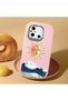 Poco C55 Compatible Retro Style Sun Moon Sea Wave Pattern Shock Absorbing Camera Protected Pink Silicone Case - 2