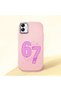 Samsung Galaxy A04E Compatible Number Six Seven Written Pattern Shock Absorbing Camera Protected Pink Silicone Case