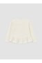 Lcw Kids Ecru Crew Neck Bow Detailed Girls T-Shirt - 3