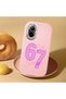 Realme C67 4g Compatible Number Six Seven Written Pattern Shock Absorbing Camera Protected Pink Silicone Case - 2