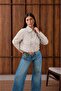 Women's Beige Jacket with Snap Pockets - 2