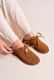 Women's Mustard Yellow Perforated Comfortable Heeled Ribbon Slippers