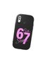 Samsung Galaxy A20 Compatible Black Silicone Case with Number Six Seven Written Pattern and Shock Absorbing Camera Protection - 3