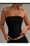 Black Staraplez Blouse Body Athlete Crop Top - 5