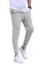 Set of 3/3 Pieces Unisex Ribbed Regular Black Gray Navy Blue Color Sports Sweatpants - 6