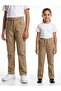 Unisex School Pants Linen Fabric with Cargo Pockets 2 Pieces Beige Color Suitable for All Seasons